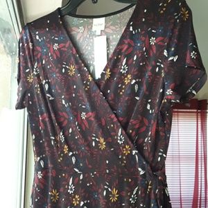 arnett faux wrap knit dress